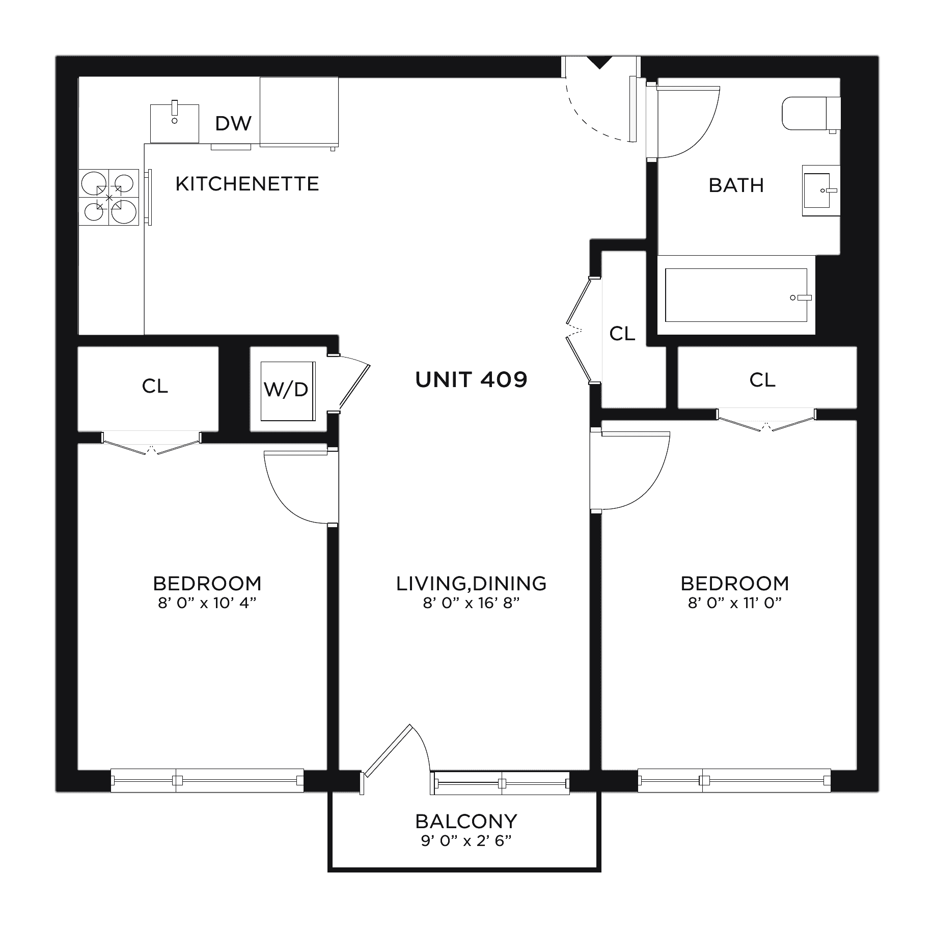 Floor plan for Residence 409 at The Astelle