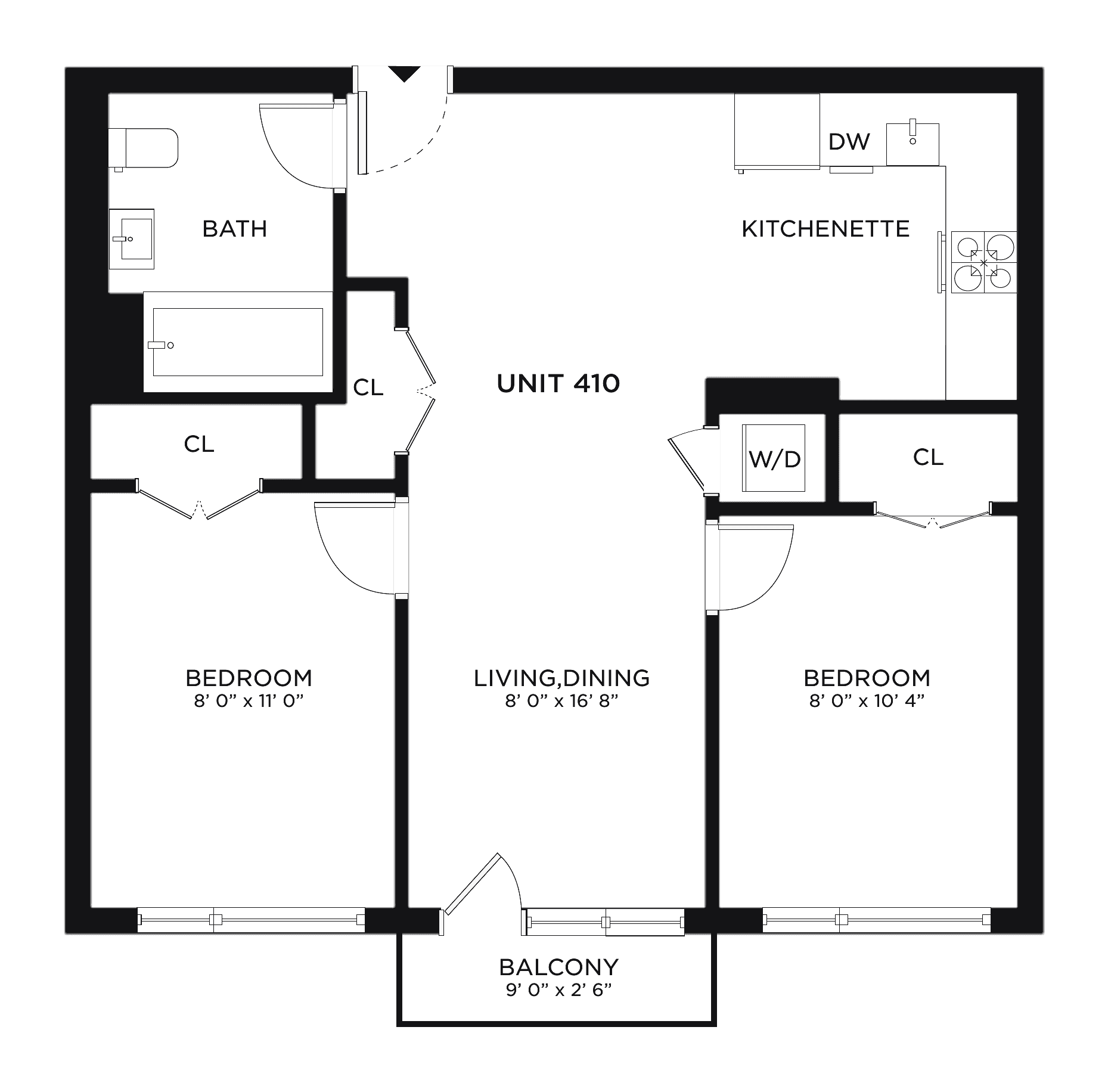 Floor plan for Residence 410 at The Astelle